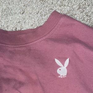 Pink tye dye Playboy Pacsun cropped sweatshirt